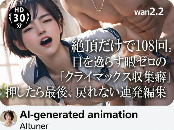 【クソエロ】【30分HD】 絶頂だけで108回。目を逸らす暇ゼロの「クライマックス収集癖」──押したら最後、戻れない連発編集｜AItuner