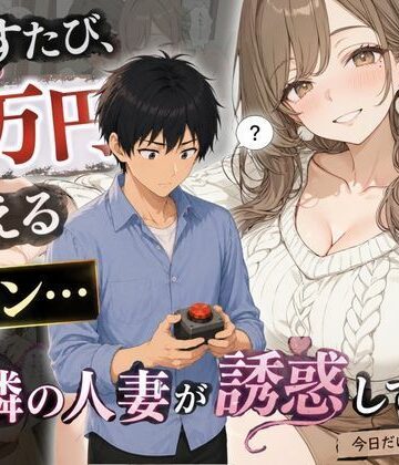 【クソエロ】押すたび1万円消えるボタン…その度に隣の人妻がエロく体を擦りつけて誘惑してくる｜かわいいラボ