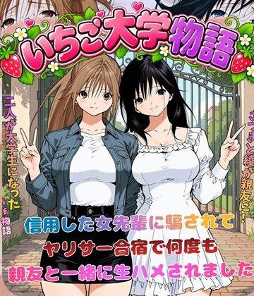 【クソエロ】いちご大学物語〜信用した女先輩に騙されて親友と一緒にヤリサー合宿で何度も生ハメされました〜｜にじのすな